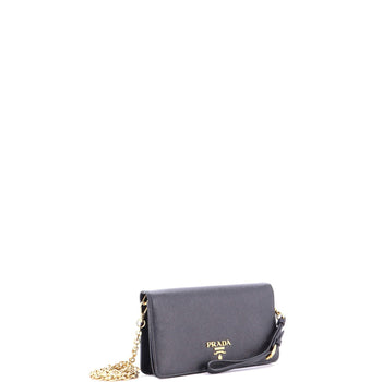 Prada Wristlet Wallet On Chain Saffiano Leather Mini