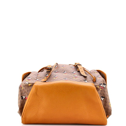 Gucci Disney Mickey Mouse Double Pocket Belt Backpack Printed Mini Gg Coated