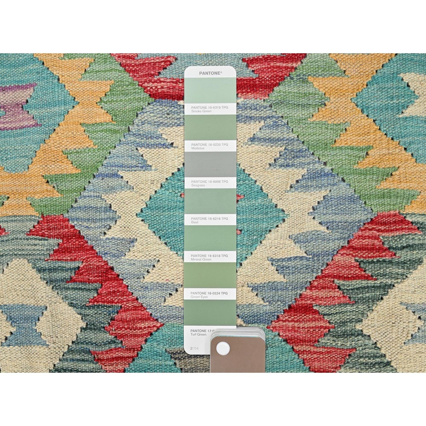 6'7"X9'9" Colorful Soft Wool Hand Woven Afghan Kilim Reversible Rug