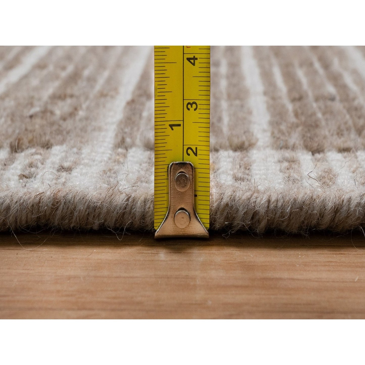 10'X14' Sand Brown Modern Plain Decor Box Design Loomed Knotted Wool Rug