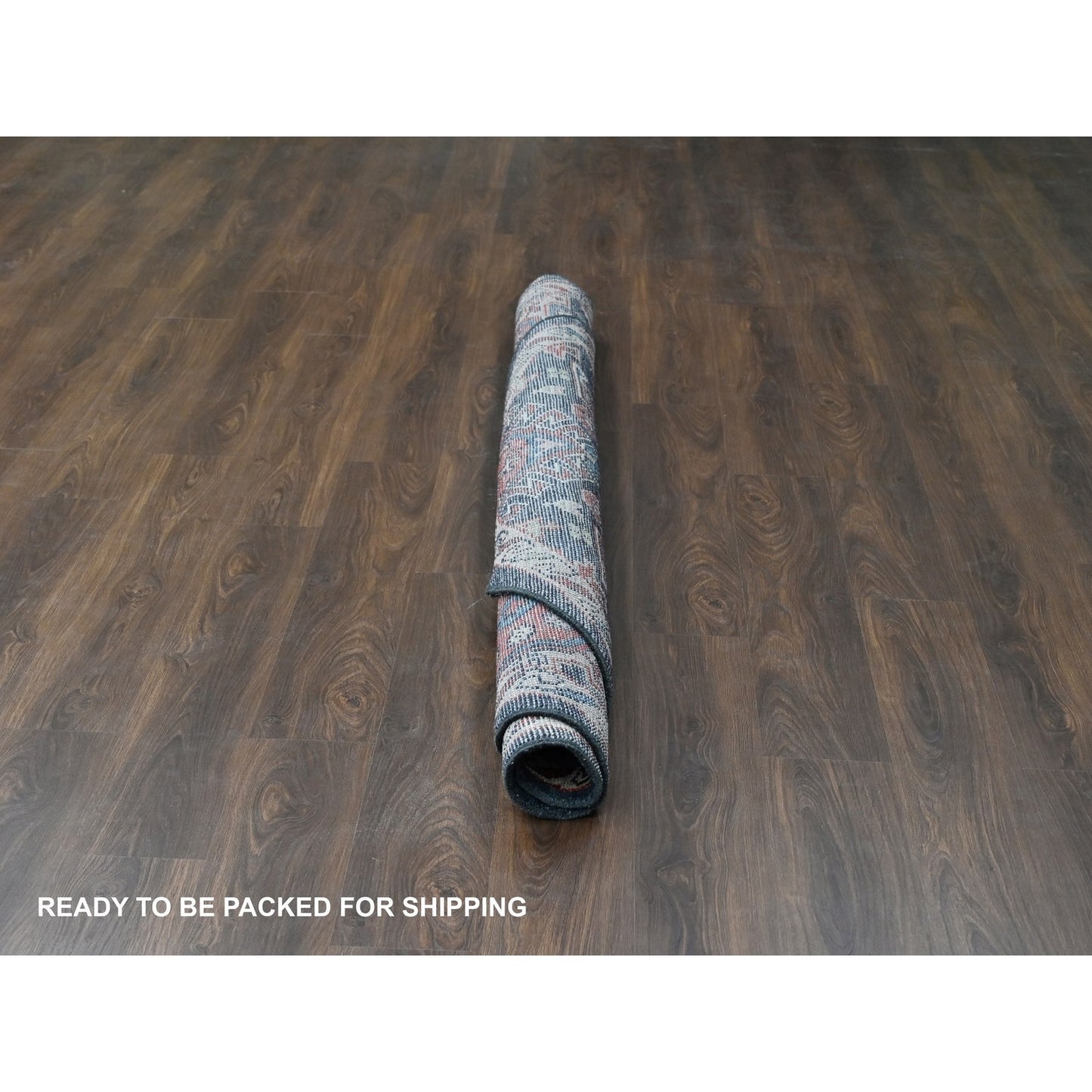 7'9"X7'9" Black Karjihooz Heris Pure Wool Hand Knotted Round Oriental Rug