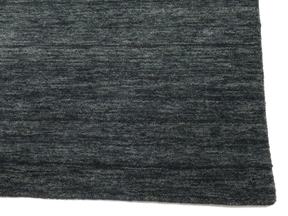 Charcoal Solid Hand-Loomed 3X10 Gabbeh Wool Rug Oriental Home Decor Carpet