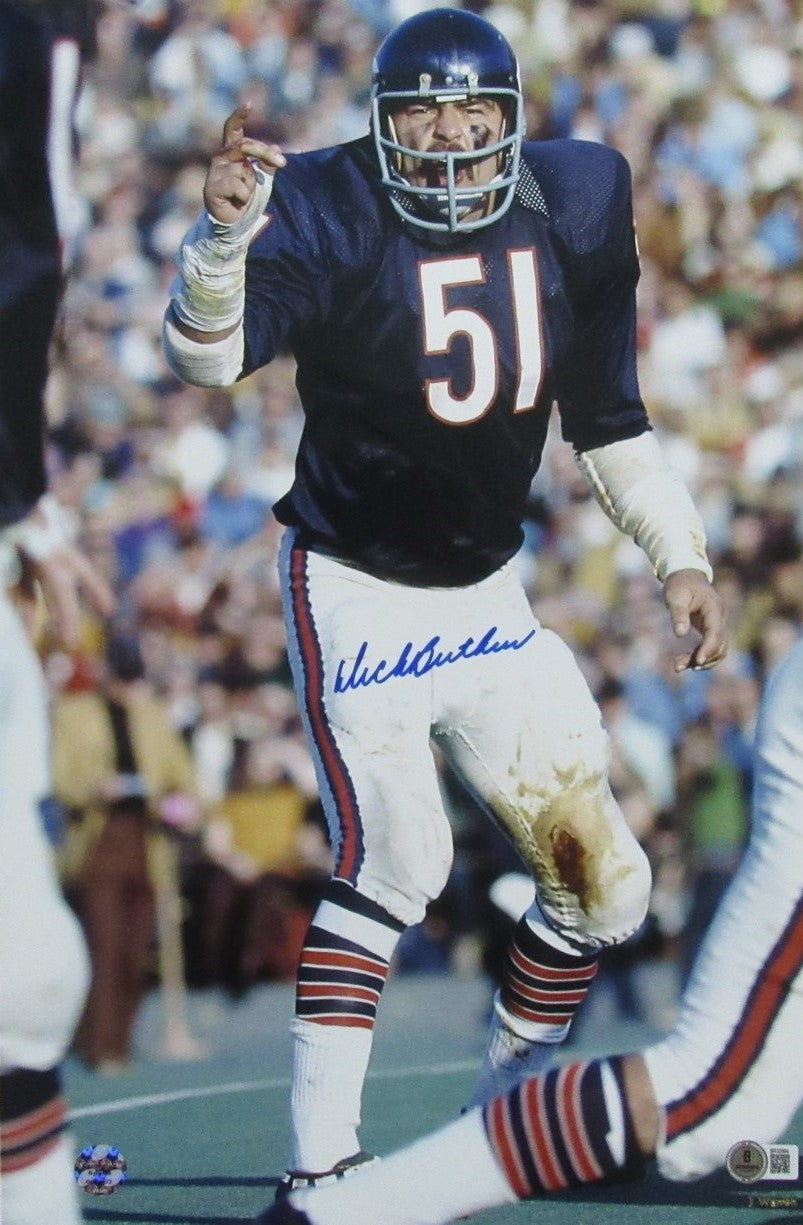 Dick Butkus Hof Signed/Auto 12X18 Photo Chicago Bears Bas/Beckett 198547