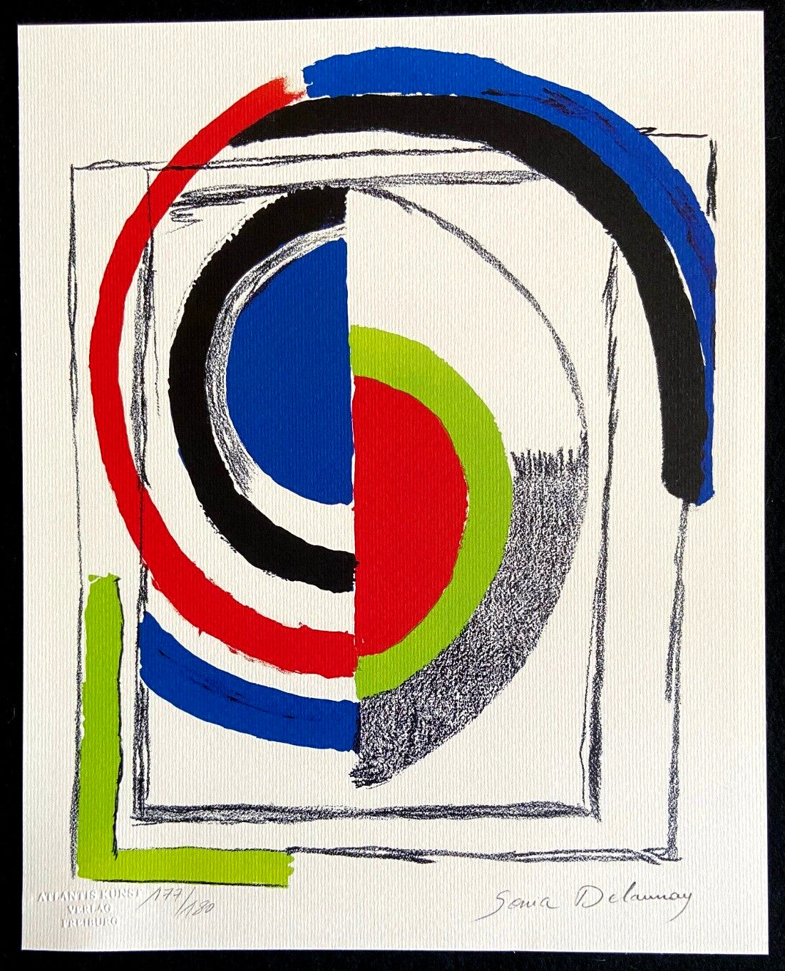 Sonia Delaunay Lithograph Coa Signed Op Numbered By Hand Crayon