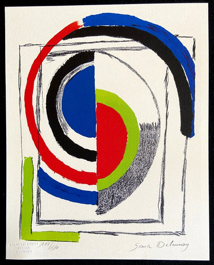Sonia Delaunay Lithograph Coa Signed Op Numbered By Hand Crayon