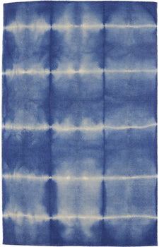 Tie-Dye Design Navy Blue Hand-Tufted Plush 5X8