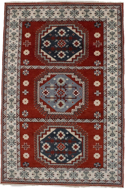 Handmade Kazak Oriental Rug Vintage Style