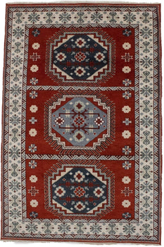 Handmade Kazak Oriental Rug Vintage Style