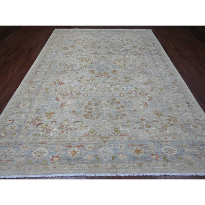 9'X11'10" Gray Hand Knotted Ziegler Mahal Design 100% Wool Oriental Rug