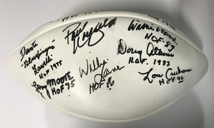 Lou Creekmour/Paul Warfield/Yale Larry Pro Hof Multisigned Autographed Football
