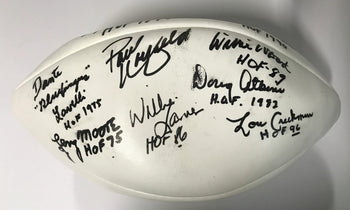 Lou Creekmour/Paul Warfield/Yale Larry Pro Hof Multisigned Autographed Football