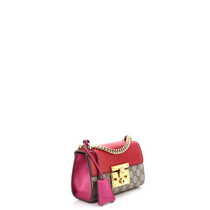 Gucci Padlock Shoulder Bag Gg Coated Canvas And Leather Small