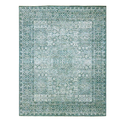 8'X10'1" Turkish Blue Pre Historic Mamluk Design Hand Knotted Wool Rug
