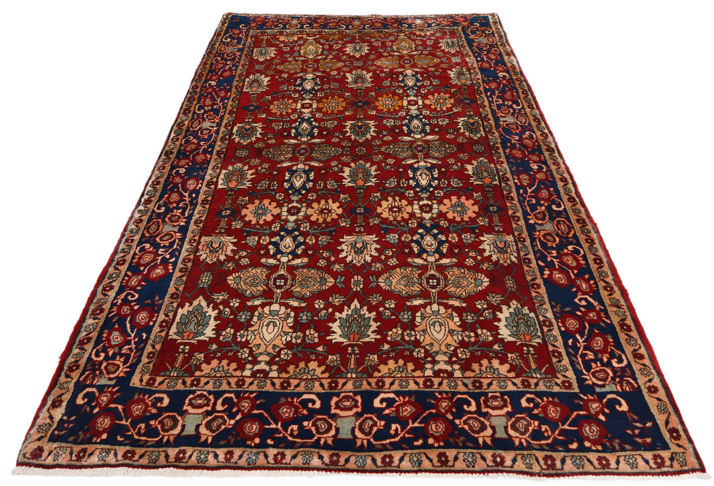 Hand-Knotted Wool Oriental Rug Allover Floral