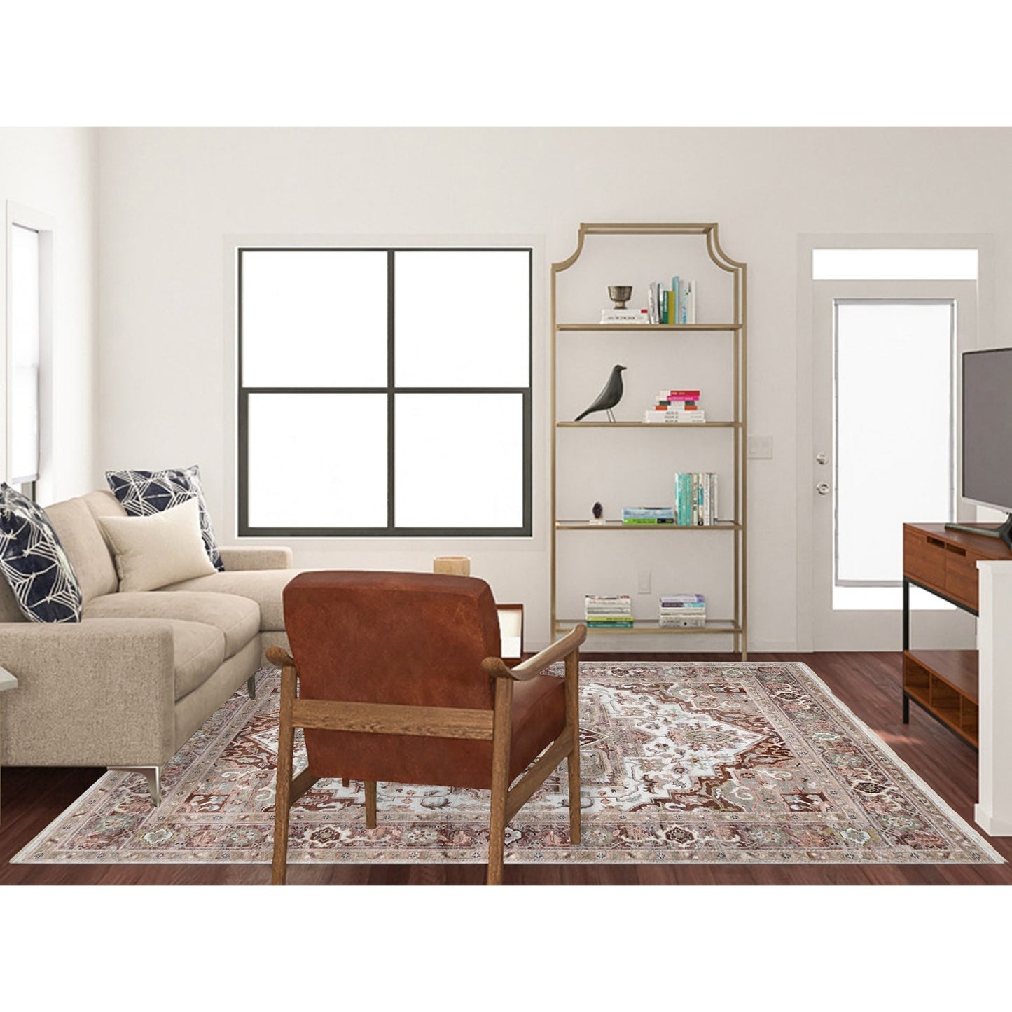 8'X10' Mixed Burgundy Heris Heritage Design Hand Knotted Pure Wool Rug