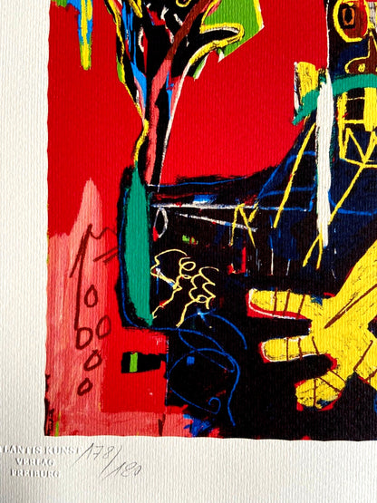 Jean-Michel-Basquiat, Lithograph Coa - Original Signed Numbered In Pencil