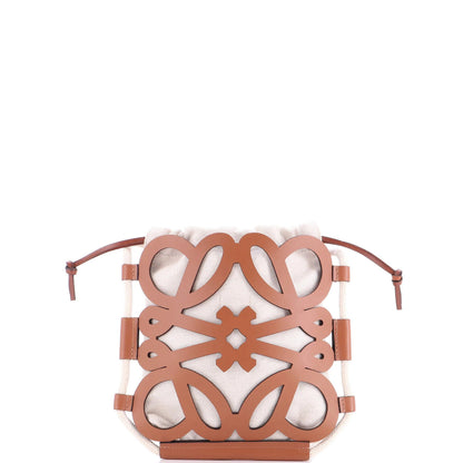 Loewe Anagram Cut Out Crossbody Bag Leather With Canvas