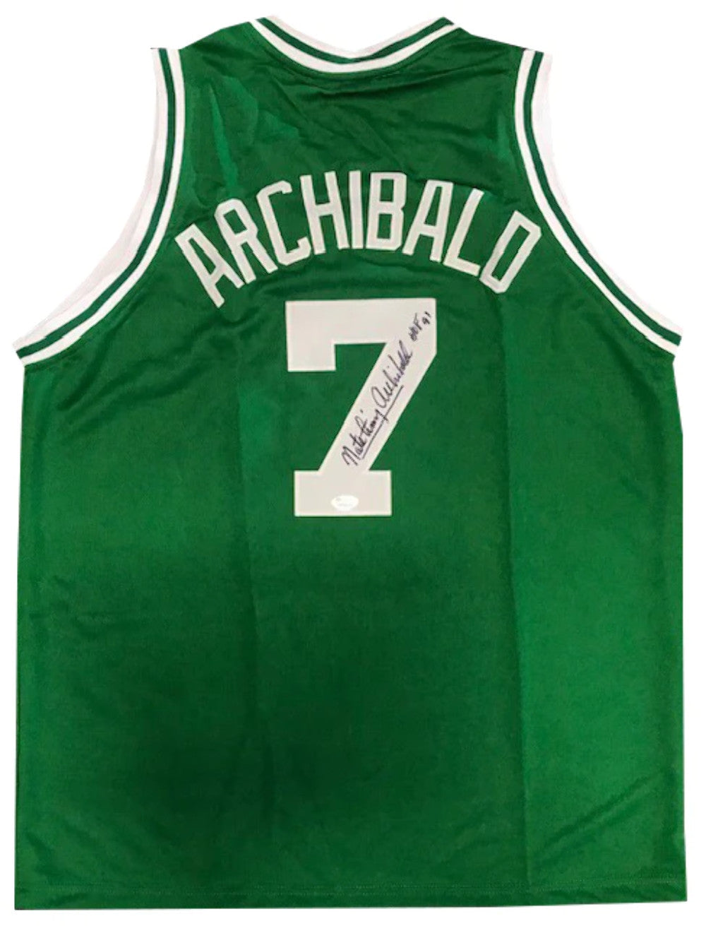 Nate Archibald "Hof 91" Autographed Boston Celtics Jersey (Jsa)