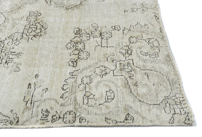 Distressed Vintage Medallion Floral Oriental Rug