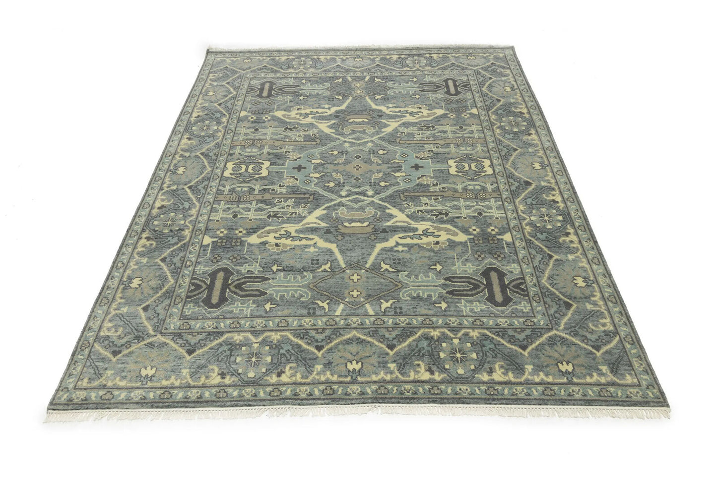 Large Oushak Wool Oriental Rug Muted Floral