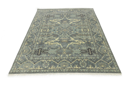 Large Oushak Wool Oriental Rug Muted Floral