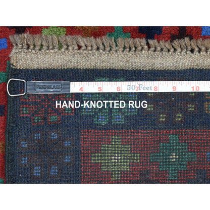 3'3"X4'9" All Over Design Hand Made Pure Wool Colorful Afghan Village Rug