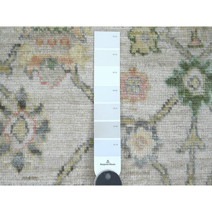 2'X3' Alabaster White Hand Knotted Afghan Angora Oushak 100% Wool Mat Rug