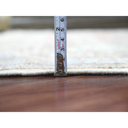 2'X3'2" Brown Afghan Angora Oushak Leaf Design Hand Knotted Wool Mat Rug