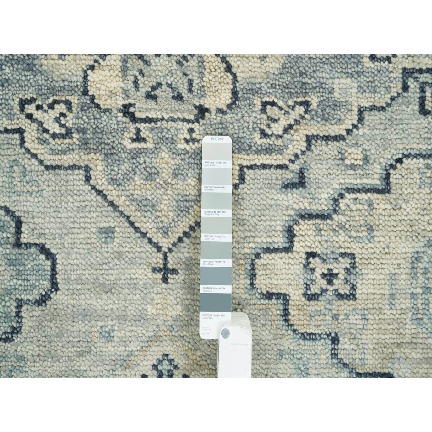 8'X10' Silver Gray Hand Knotted Anatolian Design Pure Wool Rug