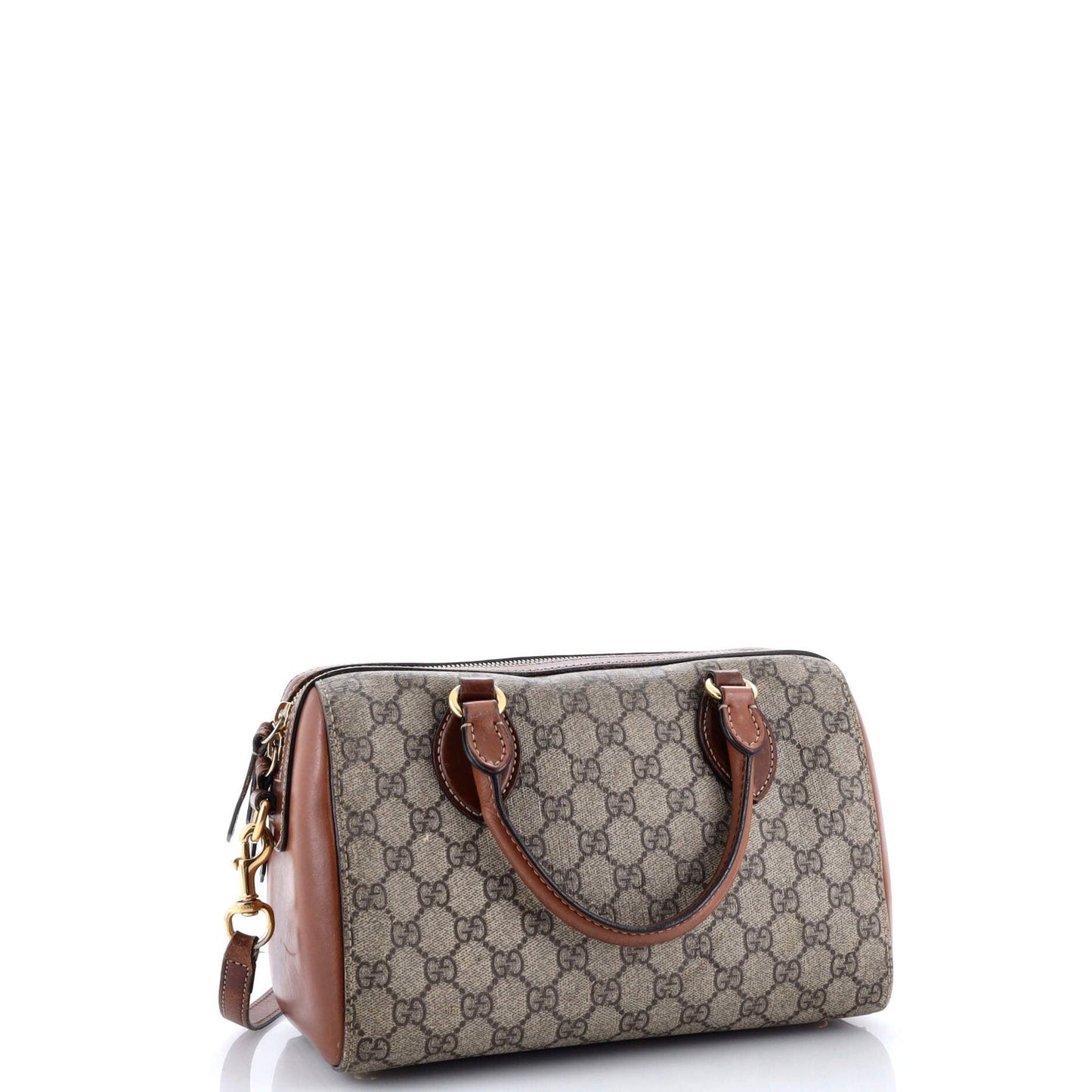 Gucci Convertible Boston Bag Gg Coated Canvas And Leather Small