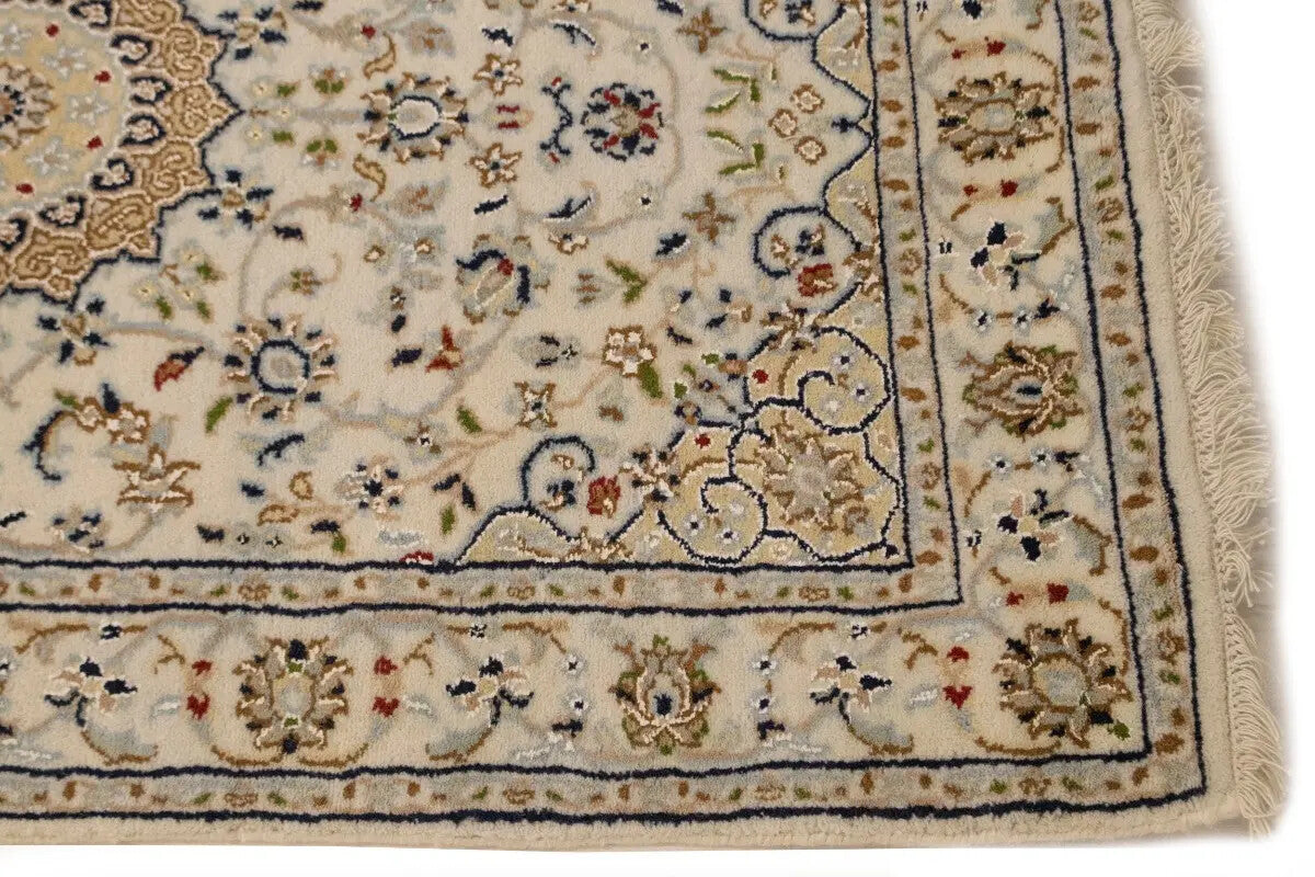 Extra Fine Floral Indo-Nain Runner Rug Oversized