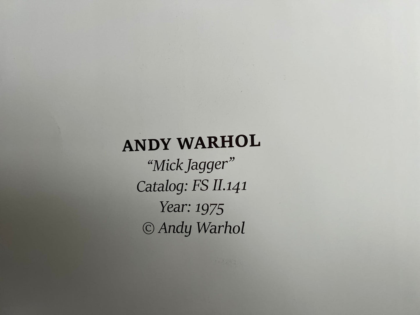 Andy Warhol "Mick Jagger" Hand Signed Coa Certificate Foundation