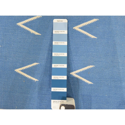 Modern 4'3"x6'6" Blue Vintage Durrie Kilim Pure Wool Hand Woven Rug with