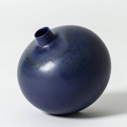 Gustavsberg Berndt Friberg Vase Dark Blue 10cm x 10cm Vintage Original