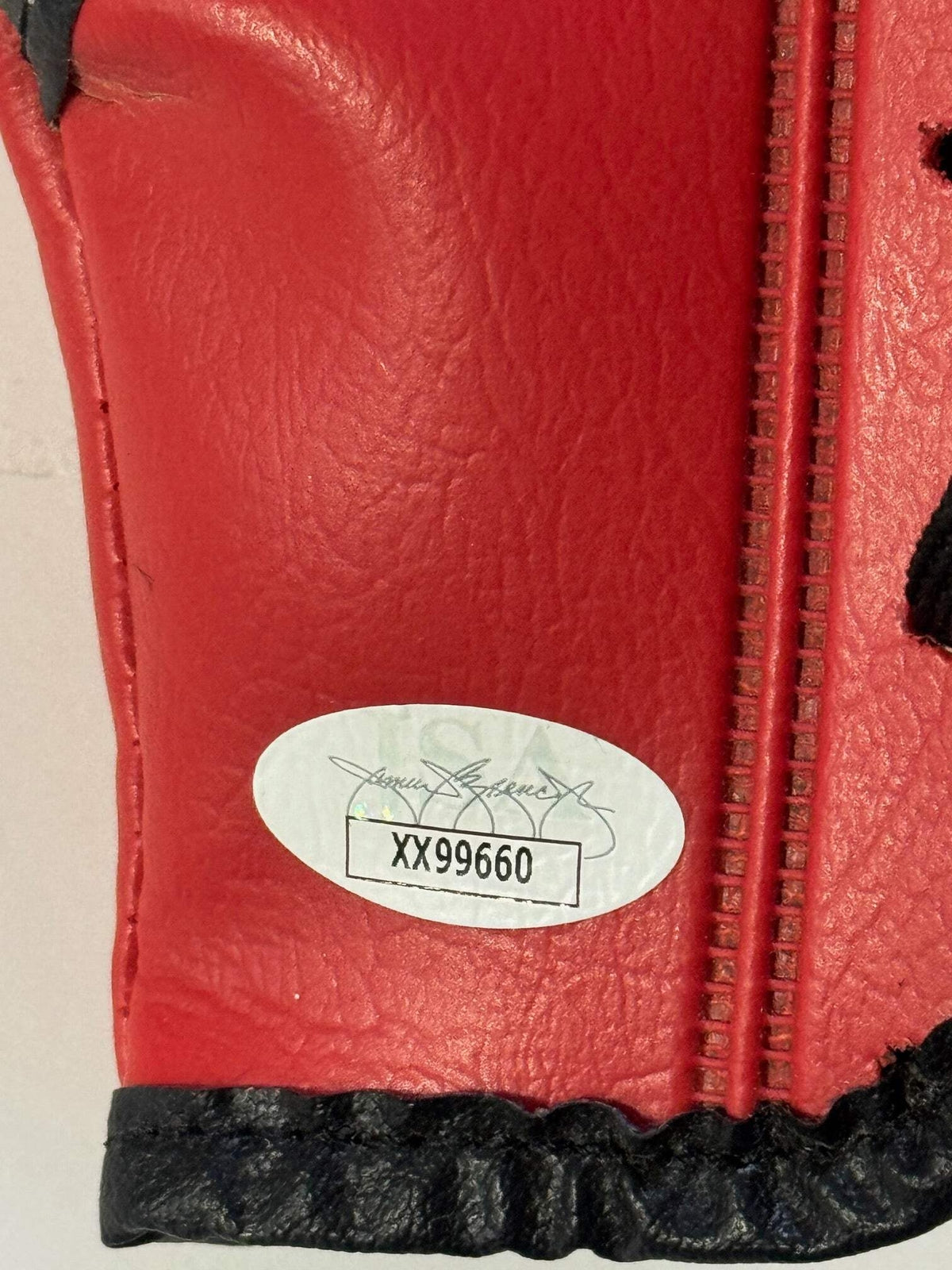 Muhammad Ali Autographed Red Everlast Left Hand Boxing Glove (Jsa)