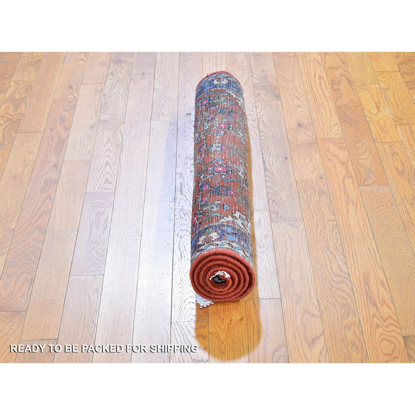 3'3"X4'5" New Farsian Amadan Orange Hand Knotted Pure Wool Oriental Rug