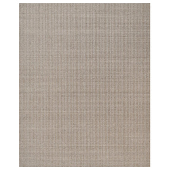 12'X15' Light Brown Hand Loomed Xl Rug Vertical Stripes Design Pure Wool