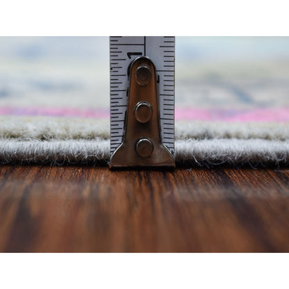 2'7"X7'10" Gray Fusion Kazak Organic Wool Hand Knotted Runner Rug