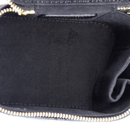 Chanel Classic Pearl Vanity Case With Chain Quilted Caviar Mini