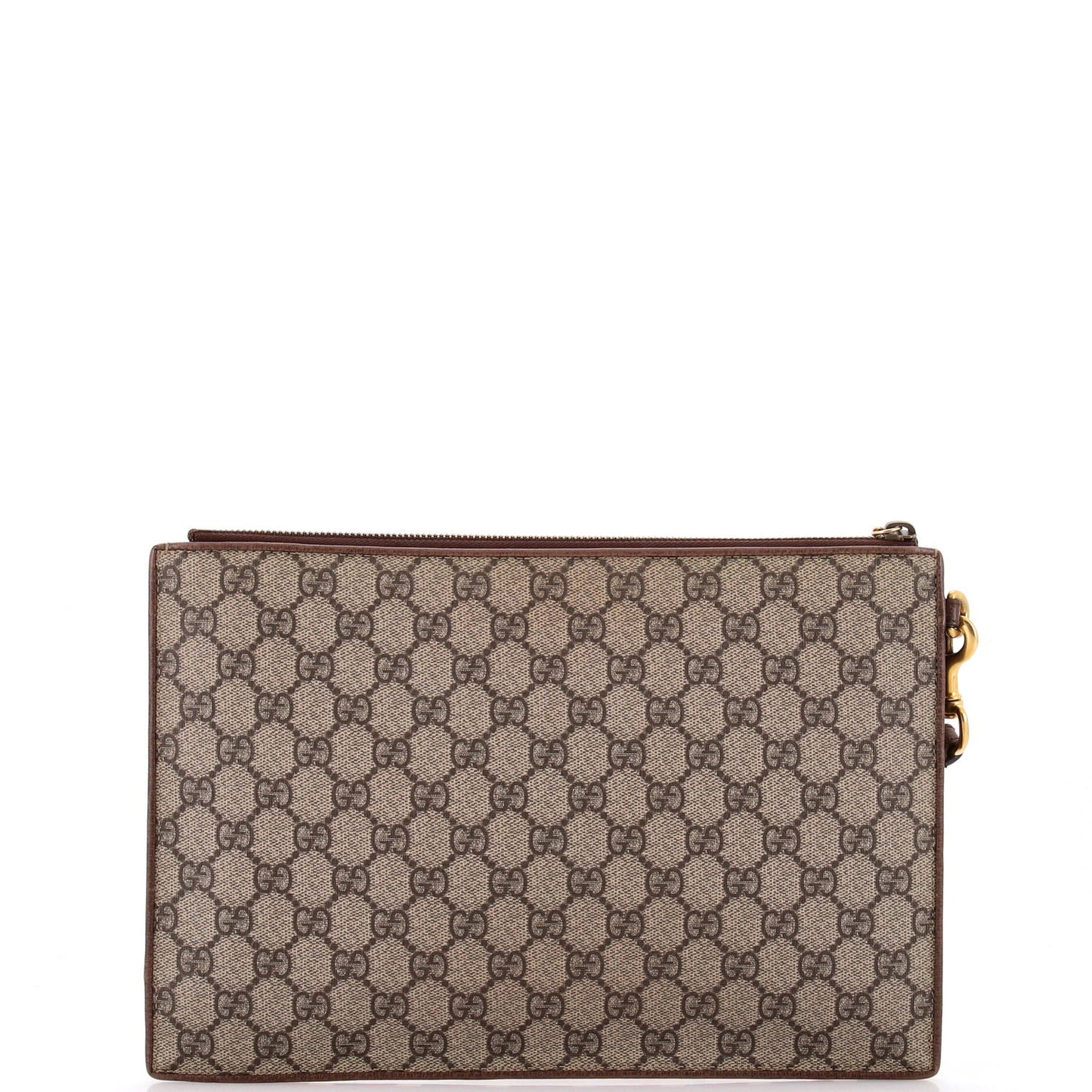 Gucci Courrier Pouch Gg Coated Canvas With Applique