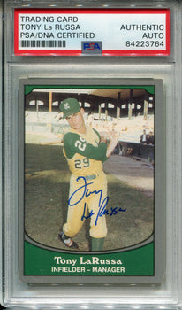 Tony Larussa Autographed 1990 Pacific Card (Psa)
