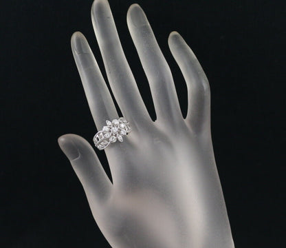 Diamond 0.54Ct Flower Milgrain Openwork Ring 900