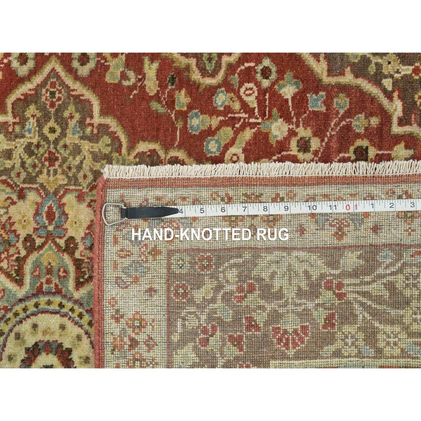 4'2"X6'1" Rust Red Antiqued Haji Jalili Design Hand Knotted All Wool Rug