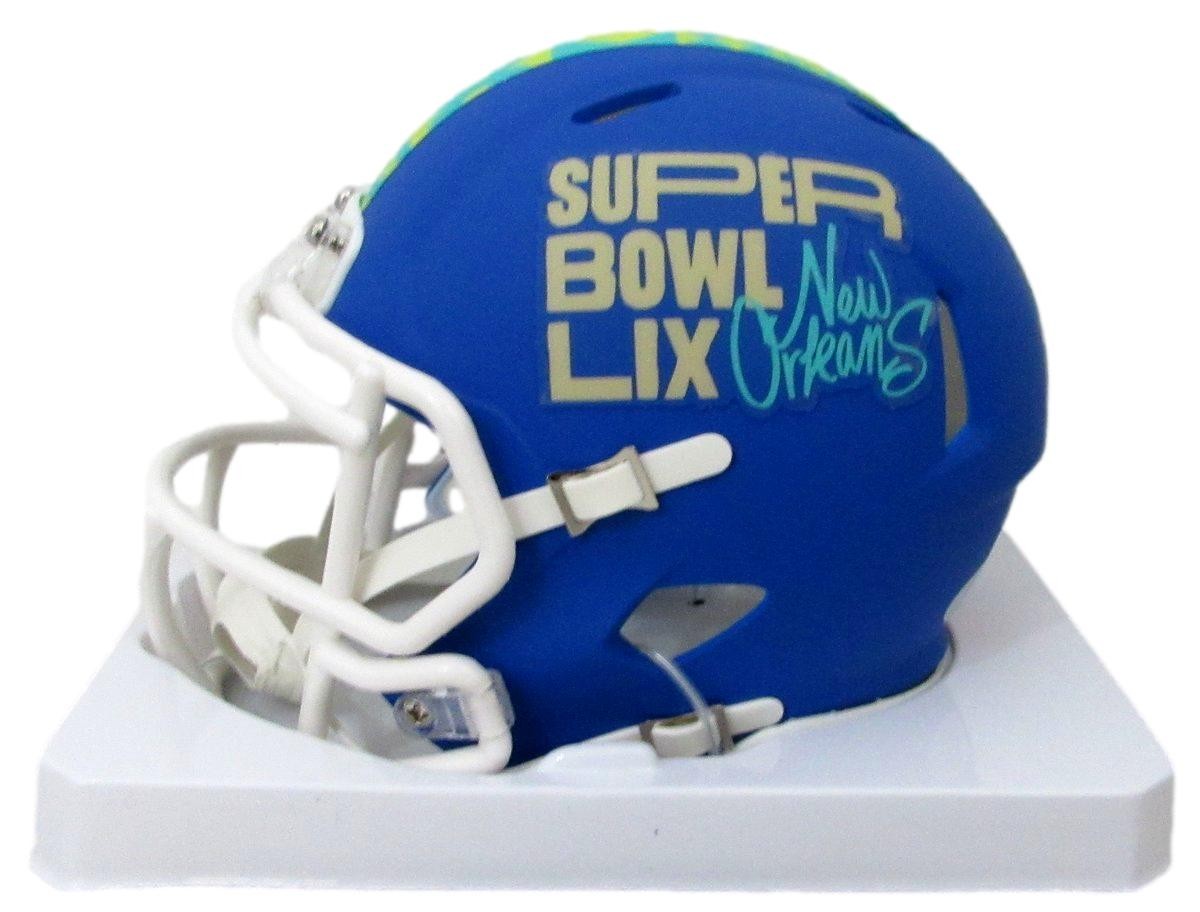 193553 Lane Johnson Signed/ Autographed Super Bowl 59 Mini Helmet Eagles PSA/ DNA