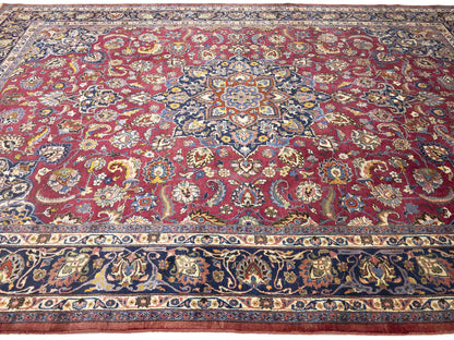 Handmade Traditional Classic Floral Style Oriental Rug Wool Home Carpet 10X13