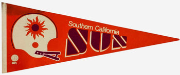 1975 Southern California Sun Wfl Large Pennant Banner