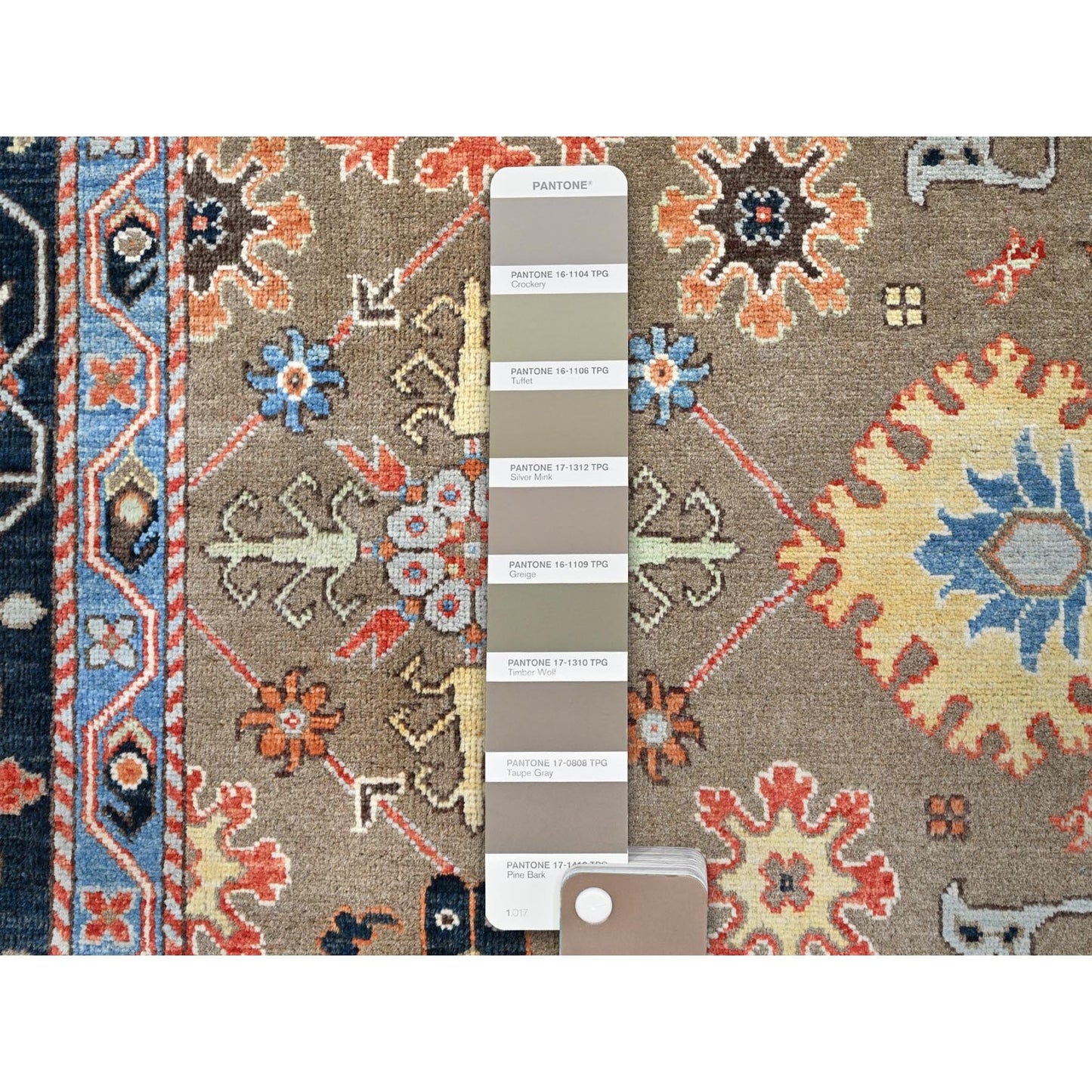 9'X11'9" Brown Wool Hand Knotted Seeripe Heris Design Oriental Rug