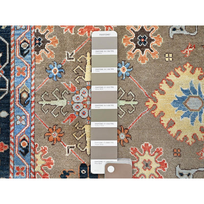 9'X11'9" Brown Wool Hand Knotted Seeripe Heris Design Oriental Rug