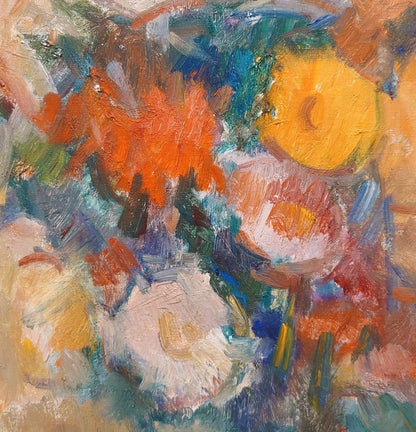 Ion Musceleanu (Romanian) "Still Life" Oil Painting 12F / Signed Framed Flower
