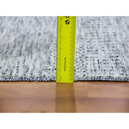 2'6"X20'5" Gray Undyed Wool Hand Knotted Grass Design Xl Runner Rug